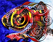 Swollen, Red Cavity Fish Painting by J Vincent Scarpace
