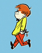 Teen Boy Walking Drawing by CSA Images Teen Boy Walking Drawing by CSA Images