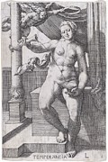 Temperancia Drawing by Lucas Van Leyden