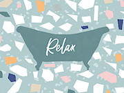 Terrazzo Bath Relax- Art by Linda Woods Mixed Media by Linda Woods Terrazzo Bath Relax- Art by Linda Woods Mixed Media by Linda Woods