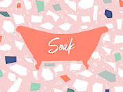 Terrazzo Soak Bathtub- Art by Linda Woods Mixed Media by Linda Woods