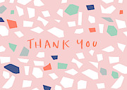 Thank You Modern Confetti- Art by Linda Woods Mixed Media by Linda Woods