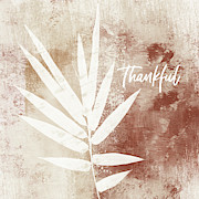 Thankful Autumn Clay Leaf- Art by Linda Woods Mixed Media by Linda Woods