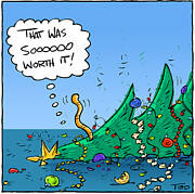 That Was So Worth It' - Christmas Tree Toppled Drawing by Ted Nunes That Was So Worth It' - Christmas Tree Toppled Drawing by Ted Nunes