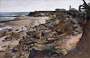 'The Beach at Chipiona'. 1899. Gouache / tempera on paper. Painting by Jose Jimenez Aranda -1837-1903- 'The Beach at Chipiona'. 1899. Gouache / tempera on paper. Painting by Jose Jimenez Aranda -1837-1903-