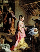 'The Birth', 1597, Italian School, Oil on canvas, 134 cm x 105 cm, P00018. JESUS. Painting by Federico Barocci -c 1526-1612- 'The Birth', 1597, Italian School, Oil on canvas, 134 cm x 105 cm, P00018. JESUS. Painting by Federico Barocci -c 1526-1612-