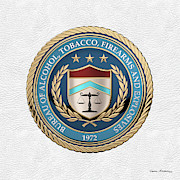 The Bureau of Alcohol, Tobacco, Firearms and Explosives -  A T  F  Seal over White Leather Digital Art by Serge Averbukh