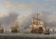 The Capture of the Royal Prince. De verovering van het Engelse admiraalsschip de 'Royal Prince' 1... Painting by Willem van de Velde -II-