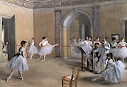 The Dance Foyer at the Opera on the rue Le Peletier, 1872 - 32x46 cm - oil on canvas. Painting by Edgar Degas -1834-1917-