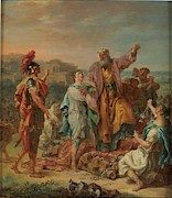'The Death of Calanus'. 1779. Oil on panel. ALEJANDRO MAGNO. Painting by Jacques-Antoine Beaufort -1721-1784- 'The Death of Calanus'. 1779. Oil on panel. ALEJANDRO MAGNO. Painting by Jacques-Antoine Beaufort -1721-1784-