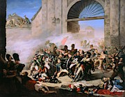 'The Death of Daoiz', Oil on canvas, 1862. MANUEL CASTELLANO . DAOIZ LUIS. VELARDE PEDRO. Painting by Manuel Castellano -1826-1880-