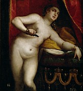 'The Death of Lucretia', Late 16th century, Italian School, Oil on ... Painting by Luca Cambiaso -1527-1585- 'The Death of Lucretia', Late 16th century, Italian School, Oil on ... Painting by Luca Cambiaso -1527-1585-
