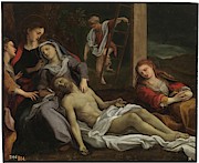 'The Descent from the Cross'. Mid-XVIcentury... Painting by Anonymous