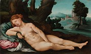 The Dying Cleopatra. Painting by Jan van Scorel -attributed to-