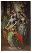 The Empress Eugénie And Her Attendants Painting by Adolphe Joseph Thomas Monticelli