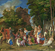 The Feast Of The Gods, 1514- 29 (oil On Canvas) Painting by Giovanni & Titian Bellini The Feast Of The Gods, 1514- 29 (oil On Canvas) Painting by Giovanni & Titian Bellini