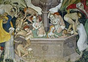The Fountain Of Life, Detail Of Bathers In The Fountain, 1418-30 Painting by Giacomo Jaquerio