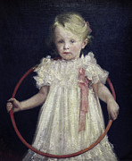 The Girl With A Ring By Podkowinski Drawing by Wladyslaw Podkowinski