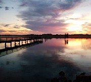 The Hollering Place Pier at Sunset Photograph by Suzy Piatt