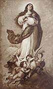 The Immaculate Conception Of The Blessed Virgin Mary By Bartolome Esteban Murillo Drawing by Bartolome Esteban Murillo