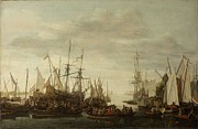 The Keelhauling of the Ship's Surgeon of Admiral Jan van Nes. A Keelhauling, according to the non... Painting by Lieve Pietersz Verschuier The Keelhauling of the Ship's Surgeon of Admiral Jan van Nes. A Keelhauling, according to the non... Painting by Lieve Pietersz Verschuier