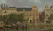 The Latin school on the Singel, Amsterdam. Painting by Jacob Smies -1746-1833- The Latin school on the Singel, Amsterdam. Painting by Jacob Smies -1746-1833-