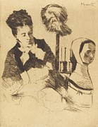 The Milliner Drawing by Norbert Goeneutte The Milliner Drawing by Norbert Goeneutte
