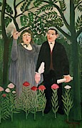 The Muse inspires the poet, 1909 -Marie Laurencin et Guillaume Apollinaire-. HENRI ROUSSEAU . Painting by Henri Rousseau -1844-1910- The Muse inspires the poet, 1909 -Marie Laurencin et Guillaume Apollinaire-. HENRI ROUSSEAU . Painting by Henri Rousseau -1844-1910-