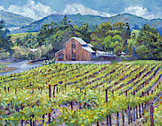 The Napa Winery Barn Painting by David Lloyd Glover