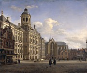The New Town Hall, Amsterdam, 1668 Painting by Jan Van Der Heyden
