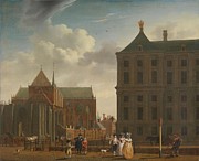 The Nieuwe Kerk and the Town Hall on the Dam in Amsterdam. De Nieuwe Kerk en het stadhuis op de D... Painting by Isaac Ouwater The Nieuwe Kerk and the Town Hall on the Dam in Amsterdam. De Nieuwe Kerk en het stadhuis op de D... Painting by Isaac Ouwater