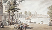 The Old Swan Inn, With A View Of Putney Bridge Beyond Painting by Thomas Rowlandson