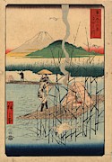 The Sagami River, from the series Thirty-Six Views of Mount Fuji. Painting by Utagawa Hiroshige