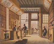 The Shop of the Bookdealer Pieter Meijer Warnars on the Vijgendam in Amsterdam. The Bookshop of P... Painting by Johannes Jelgerhuis -1770-1836- The Shop of the Bookdealer Pieter Meijer Warnars on the Vijgendam in Amsterdam. The Bookshop of P... Painting by Johannes Jelgerhuis -1770-1836-