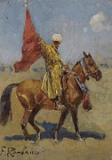 The Standard Bearer Painting by Franz Roubaud