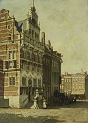 The Town Hall, The Hague. Painting by Johannes Christiaan Karel Klinkenberg -1852-1924- The Town Hall, The Hague. Painting by Johannes Christiaan Karel Klinkenberg -1852-1924-