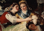 'The Washerwomen -detail-', 1779-1780, Oil on canvas. Painting by Francisco de Goya -1746-1828- 'The Washerwomen -detail-', 1779-1780, Oil on canvas. Painting by Francisco de Goya -1746-1828-
