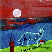 The Wolf And The Moon, 2004 Painting by Gigi Sudbury