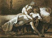 Theodore Gericault -Rouen, 179-Paris, 1824-. The Kiss -ca. 1816 - 1817-. Charcoal, wash and gouac... Painting by Theodore Gericault -1791-1824- Theodore Gericault -Rouen, 179-Paris, 1824-. The Kiss -ca. 1816 - 1817-. Charcoal, wash and gouac... Painting by Theodore Gericault -1791-1824-
