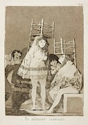 'They already have a seat'. 1797 - 1799. Etching, Burnished aquat... Painting by Francisco de Goya -1746-1828- 'They already have a seat'. 1797 - 1799. Etching, Burnished aquat... Painting by Francisco de Goya -1746-1828-