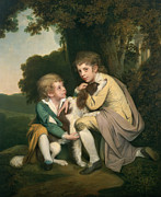 Thomas And Joseph Pickford As Children, C.1777-9 Painting by Joseph Wright Of Derby