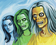Three Stages of Female Death Drawing by CSA Images