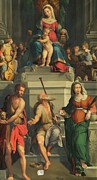 Thronende Madonna Mit Heiligen Painting by Monogrammist E. D.