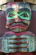 Totem Pole Detail - Thunderbird Park Photograph by Peggy Collins