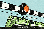 Train crossing Drawing by CSA Images