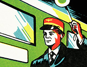 Train operator Drawing by CSA Images Train operator Drawing by CSA Images