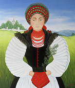 Transylvanian Bride, 2017 Painting by Magdolna Ban