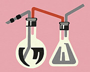 Two Chemistry Flasks Drawing by CSA Images