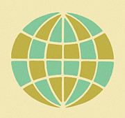 Two Colored Globe Drawing by CSA Images Two Colored Globe Drawing by CSA Images