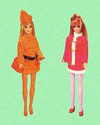 Two Dolls Wearing Minidresses Drawing by CSA Images Two Dolls Wearing Minidresses Drawing by CSA Images